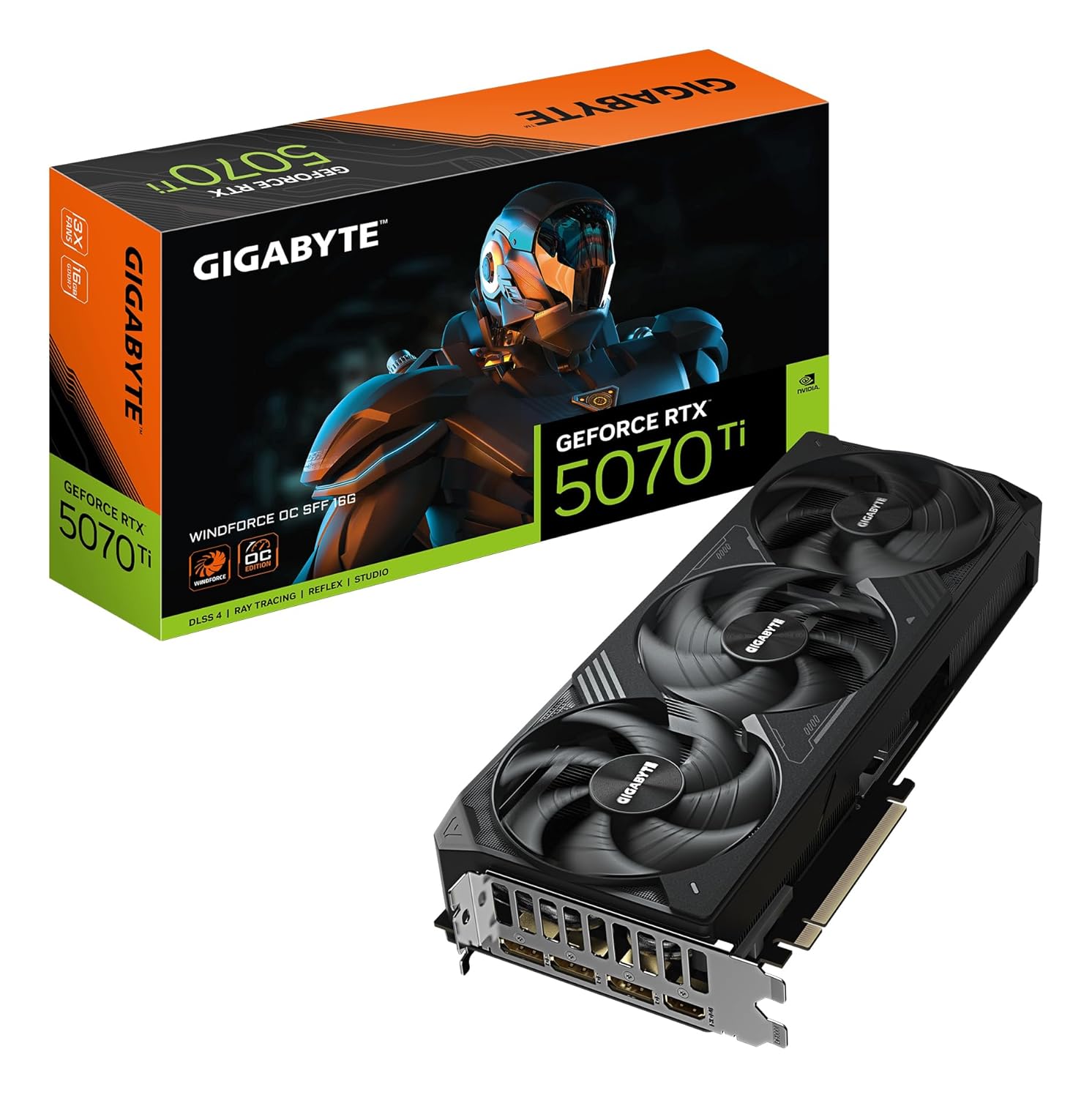 GIGABYTE GV-N507TWF3OC-16GD | GeForce RTX 5070 Ti WINDFORCE 3X OC 16GB GDDR6X Graphics Card